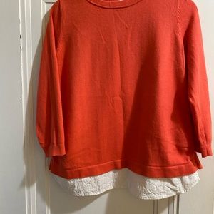 Boden Size M Coral Cotton Sweater Eyelet Back